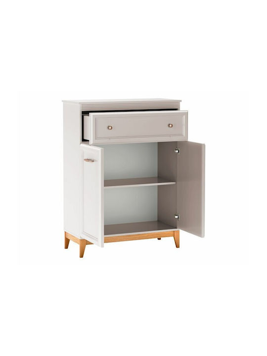 Sideboard Sonfera 103 made of Wood & Metal with Drawers Oak, Cashmere 41x41x92cm