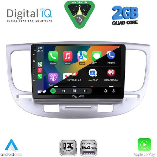 Digital IQ Car Audio System for Kia Rio 2005-2011 (Bluetooth/USB/WiFi/GPS/Apple-Carplay/Android-Auto) with Touch Screen 9"