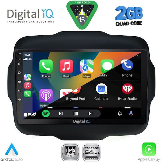 Digital IQ Ηχοσύστημα Αυτοκινήτου για Jeep Renegade 2014 (Bluetooth/USB/WiFi/GPS/Apple-Carplay/Android-Auto) με Οθόνη Αφής 9"