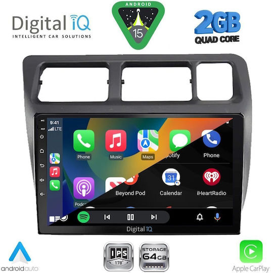 Digital IQ Ηχοσύστημα Αυτοκινήτου για Toyota Corolla 1992-1997 (Bluetooth/USB/WiFi/GPS/Apple-Carplay/Android-Auto) με Οθόνη Αφής 9"