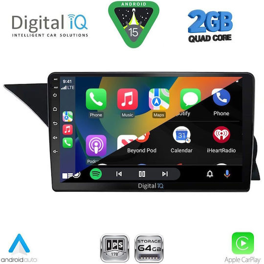 Digital IQ Car Audio System for Mercedes-Benz GLK 2008-2012 (Bluetooth/USB/WiFi/GPS/Apple-Carplay/Android-Auto) with Touch Screen 9"