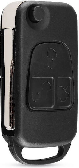 Techstar Car Key Cover Case Compatible Mercedes-Benz A C E Clk M L Slk Cl Sl AMG S Class 3 Buttons Hu64