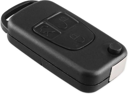 Techstar Car Key Cover Case Compatible Mercedes-Benz A C E Clk M L Slk Cl Sl AMG S Class 3 Buttons Hu64