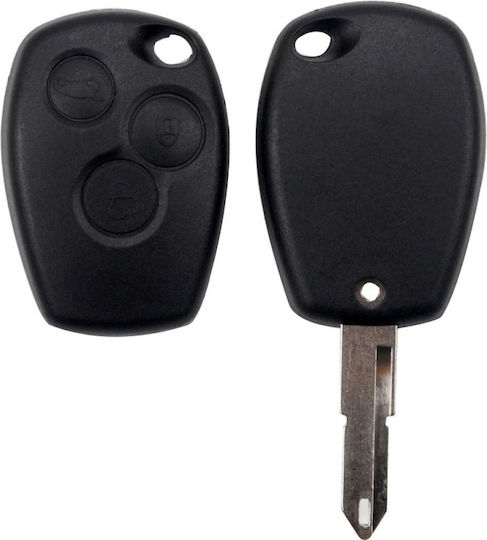 Husă Pentru Chei Auto Compatibilă Renault Clio Megane Modus Espace Scenic Laguna Dacia Logan Duster Sandero 3 Butoane Neagră Ne73