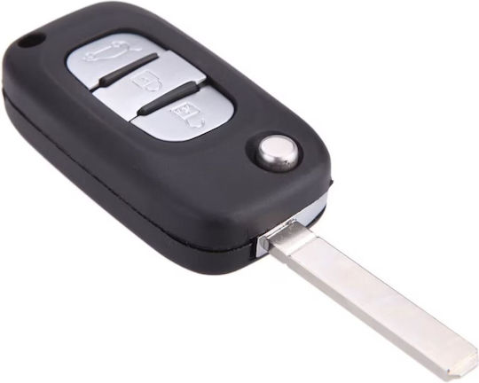 Techstar Folding Car Key Case Renault – 3 Buttons Compatible Clio Megane Kangoo Fluence