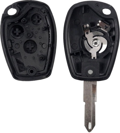 Husă Pentru Chei Auto Compatibilă Renault Clio Megane Modus Espace Scenic Laguna Dacia Logan Duster Sandero 3 Butoane Neagră Ne73