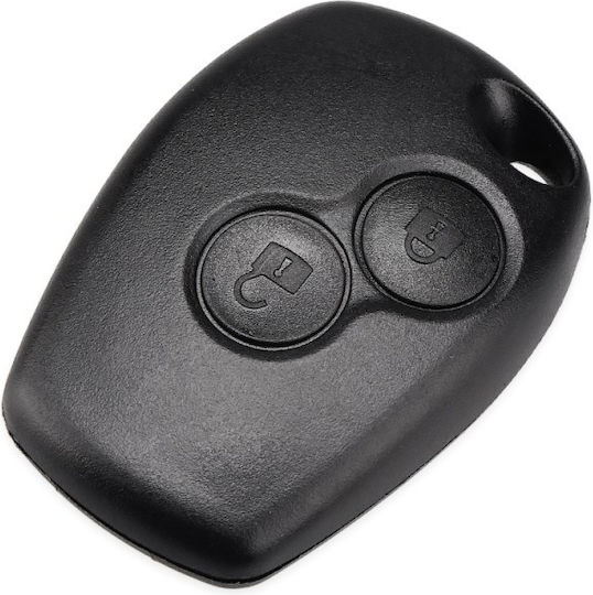 Husă Pentru Chei Auto Compatibilă Renault Clio Megane Scenic Laguna Dacia Logan Duster Sandero 2 Butoane Neagră Ne73