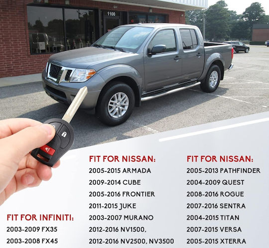 Husă Complet Programabilă Pentru Cheie Auto Compatibilă Nissan Qashqai X-trail Navara Pathfinder Murano Infiniti Fx – 2+1 Butoane Cip Id46 433mhz Fcc Cwtwb1u751