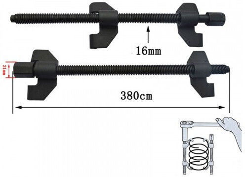 Car Spring Shock Absorber Compressor 38 Cm Length Steel Set 2 Pcs