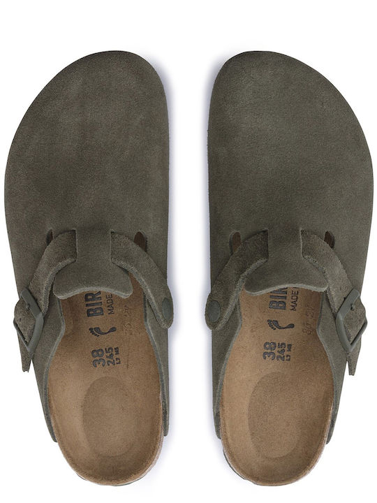 Boston Vl Men's Leather Slippers Green