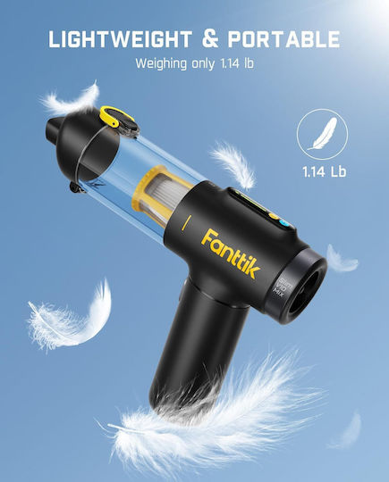 Fanttik Aspirator De Mână Pentru Mașini De Aspirare Uscată Cu Putere 100W Reîncărcabil 12V