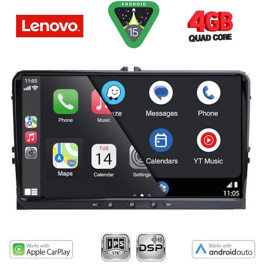 Lenovo Автомобилна Аудио Система за Seat Alhambra 2004-2016 (Bluetooth/USB/Вграден Wi-Fi/GPS/Apple CarPlay/Android Auto) с Touch Screen 9"