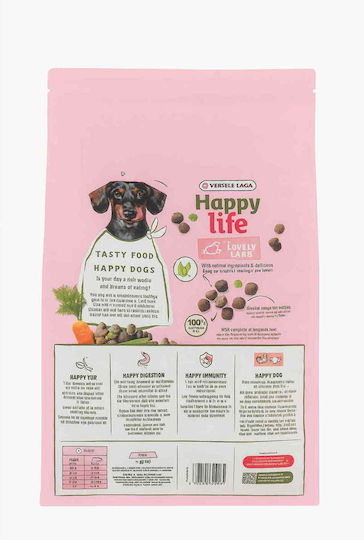 Happy Life 2.5kg Trockenfutter für erwachsene Hunde kleiner Rassen mit Lamm, Reis, Lachs, Fleisch und Gemüse