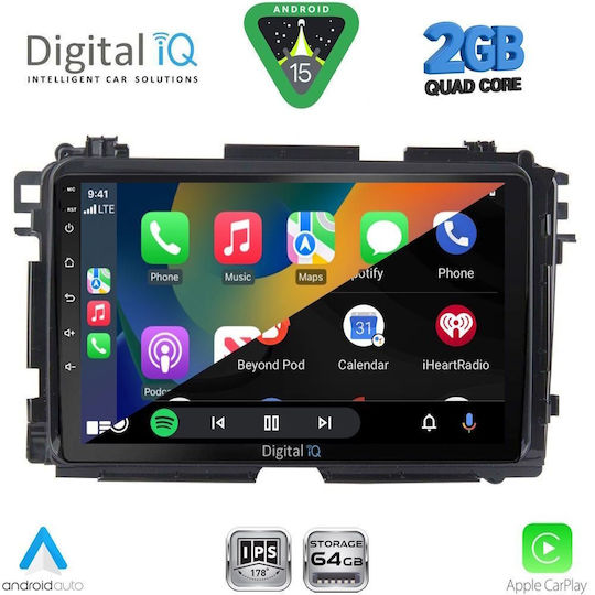 Digital IQ Ηχοσύστημα Αυτοκινήτου για Honda HR-V 2015-2021 (Bluetooth/USB/WiFi/GPS/Apple-Carplay/Android-Auto) με Οθόνη Αφής 9"
