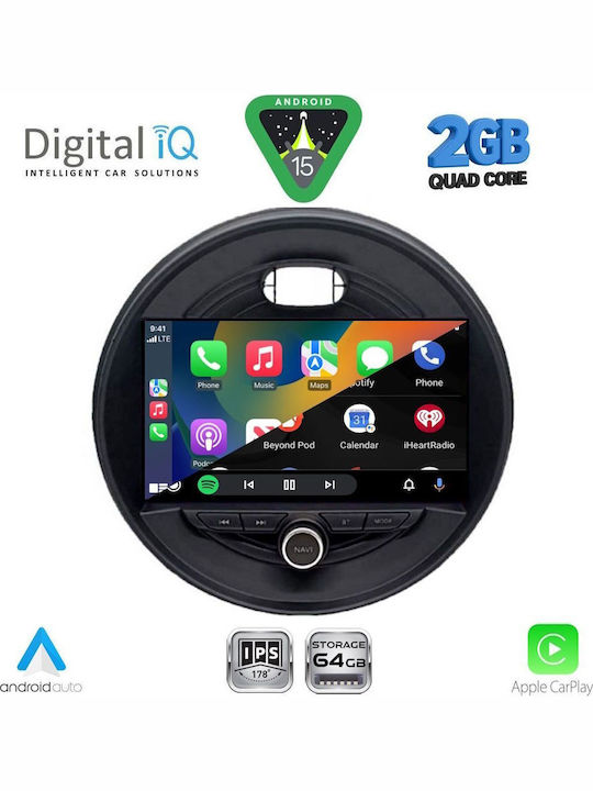 Digital IQ Auto-Audiosystem für Mini Kooper / Clubman / Straßenkreuzer / Landsmann 2014 (Bluetooth/USB/WiFi/GPS/Apple-Carplay/Android-Auto) mit Touchscreen 9"