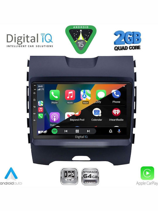 Digital IQ Car Audio System for Ford Edge 2015-2023 (Bluetooth/USB/WiFi/GPS/Apple-Carplay/Android-Auto) with Touch Screen 9"