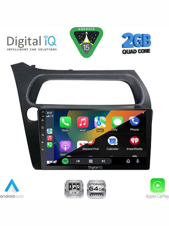 Digital IQ Sistem Audio Auto pentru Honda Civic 2006-2012 (Bluetooth/USB/WiFi/GPS/Apple-Carplay/Android-Auto) cu Ecran Tactil 9"