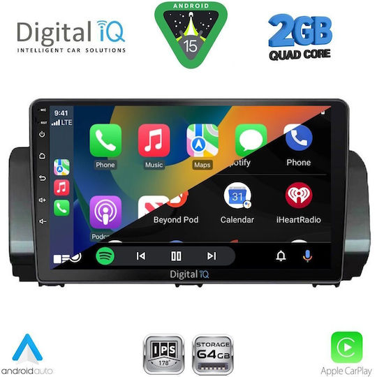 Digital IQ Car Audio System for Dacia Logan / Sandero / Jogger 2020 (Bluetooth/USB/WiFi/GPS/Apple-Carplay/Android-Auto) with Touch Screen 9"