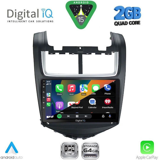 Digital IQ Car Audio System for Chevrolet Aveo 2014-2017 (Bluetooth/USB/WiFi/GPS/Apple-Carplay/Android-Auto) with Touch Screen 9"