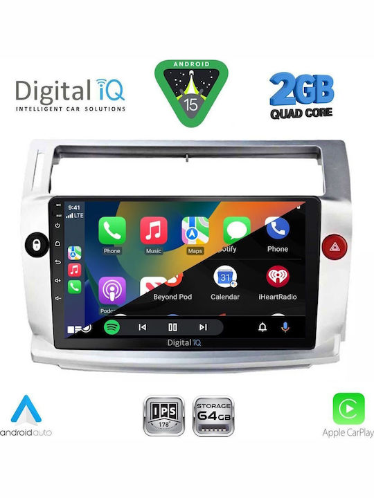 Digital IQ Car Audio System for Citroen C4 2004-2011 (Bluetooth/USB/WiFi/GPS/Apple-Carplay/Android-Auto) with Touch Screen 9"