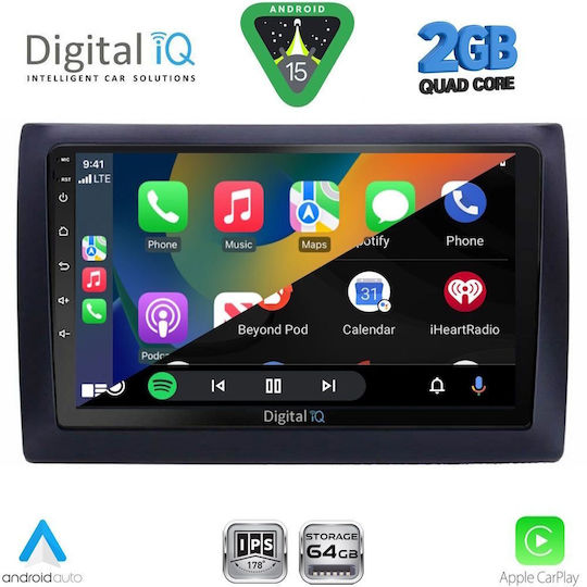 Digital IQ Ηχοσύστημα Αυτοκινήτου για Fiat Stilo 2001-2007 (Bluetooth/USB/WiFi/GPS/Apple-Carplay/Android-Auto) με Οθόνη Αφής 9"