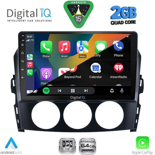Digital IQ Ηχοσύστημα Αυτοκινήτου για Mazda MX-5 2005-2015 (Bluetooth/USB/WiFi/GPS/Apple-Carplay/Android-Auto) με Οθόνη Αφής 9"