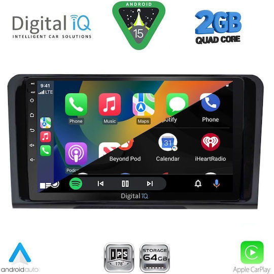 Digital IQ Car Audio System for Mercedes-Benz ML / GL Class 2005-2011 (Bluetooth/USB/WiFi/GPS/Apple-Carplay/Android-Auto) with Touch Screen 9"