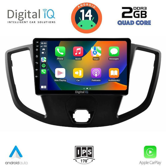 Digital IQ Ηχοσύστημα Αυτοκινήτου για Ford Transit 2014-2020 (Bluetooth/USB/WiFi/GPS/Apple-Carplay/Android-Auto) με Οθόνη Αφής 9"