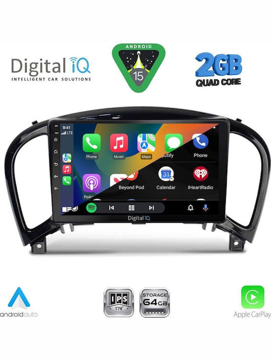 Digital IQ Car Audio System for Nissan Juke 2009-2020 (Bluetooth/USB/WiFi/GPS/Apple-Carplay/Android-Auto) with Touch Screen 9"