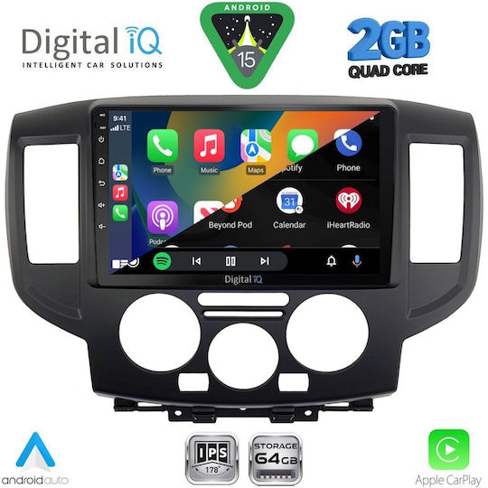 Digital IQ Ηχοσύστημα Αυτοκινήτου για Nissan NV200 2009-2020 (Bluetooth/USB/WiFi/GPS/Apple-Carplay/Android-Auto) με Οθόνη Αφής 9"