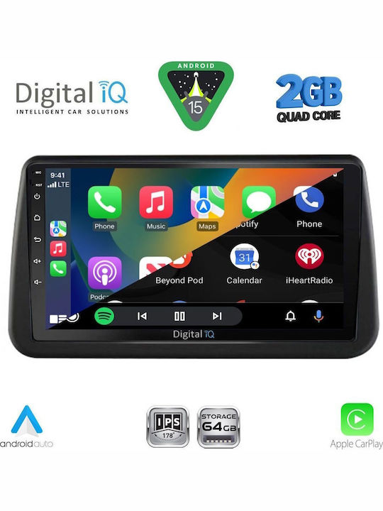Digital IQ Car Audio System for Opel Meriva 2010-2017 (Bluetooth/USB/WiFi/GPS/Apple-Carplay/Android-Auto) with Touch Screen 9"