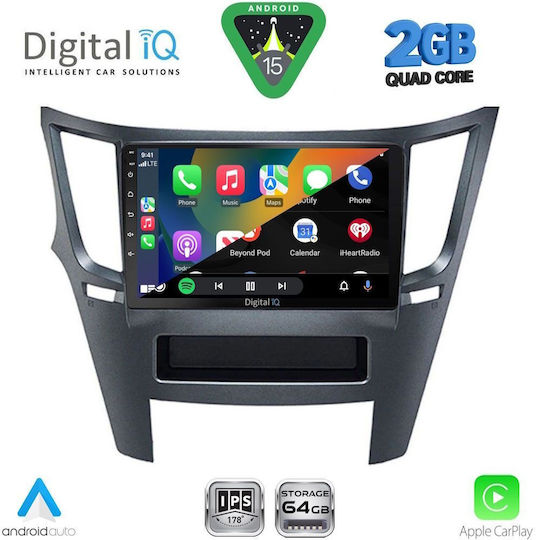Digital IQ Car Audio System for Subaru Legacy / Outback 2009-2014 (Bluetooth/USB/WiFi/GPS/Apple-Carplay/Android-Auto) with Touch Screen 9"