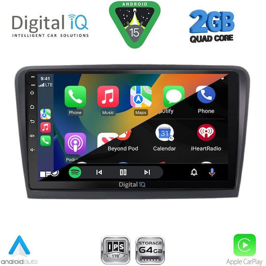 Digital IQ Ηχοσύστημα Αυτοκινήτου για Skoda Rapid 2012-2023 (Bluetooth/USB/WiFi/GPS/Apple-Carplay/Android-Auto) με Οθόνη Αφής 9"
