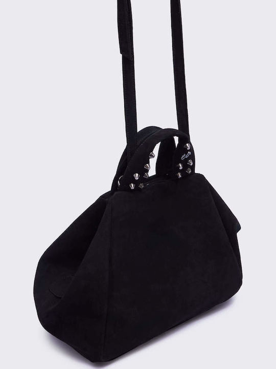 Bubble Bag Suede Leather Women's Bag Handbag Black