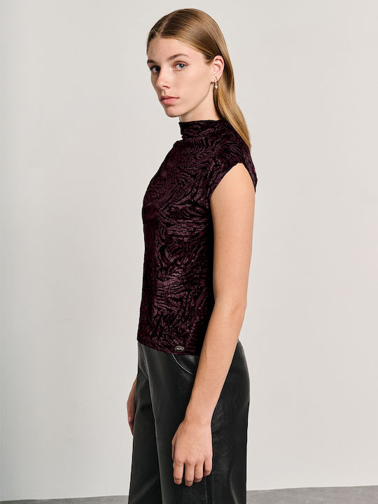 Women's Blouse Sleeveless Bordeaux