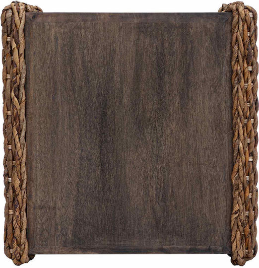 Rectangular Side Table Made of Solid Wood Natural M44.5xL45xH45cm