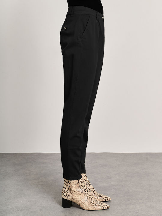 Patrizia Women's Fabric Trousers Loose Fit Black