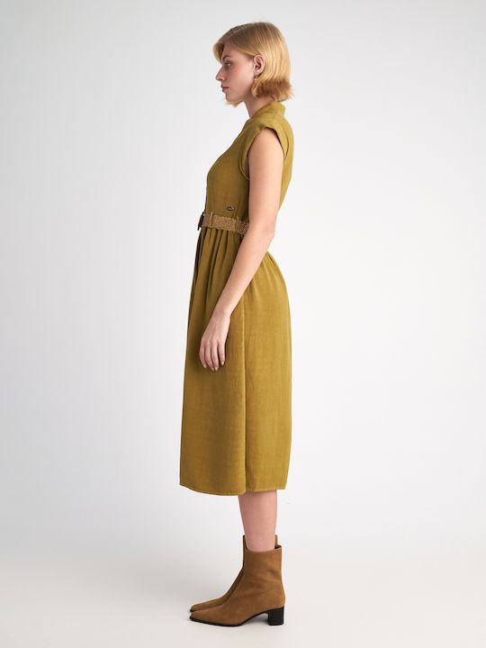 Sommer Midi Kleid Khaki