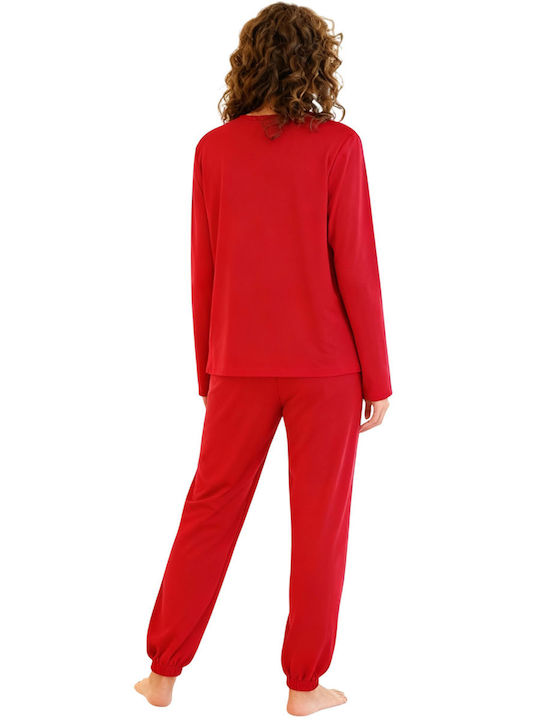 Mihra Winter Women's Pyjama Set Red