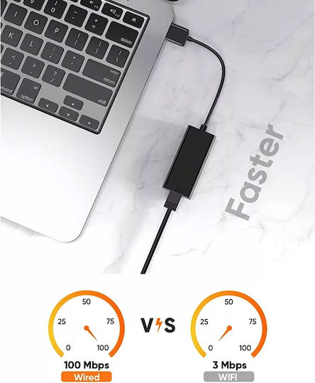 Adaptor Retea Usb La Lan 100mbps Usb-a Tata La Rj45 Skyddar Innovation Conexiune Stabilă Netlink Ac19 Set Sticker Negru