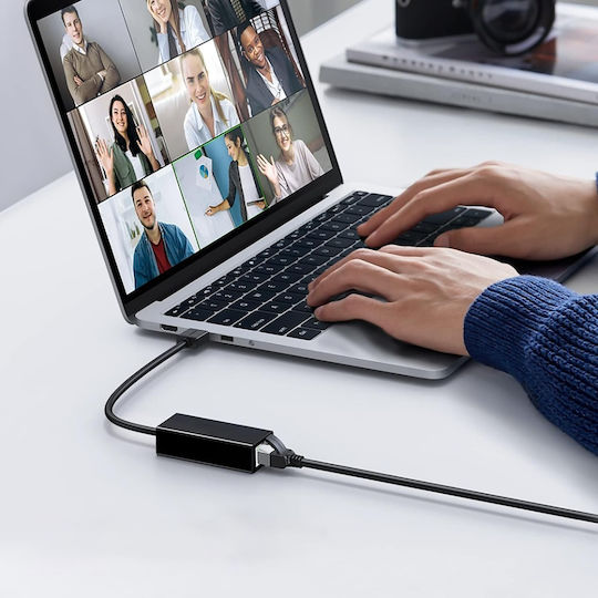 Adaptor Retea Usb La Lan 100mbps Usb-a Tata La Rj45 Skyddar Innovation Conexiune Stabilă Netlink Ac19 Set Sticker Negru