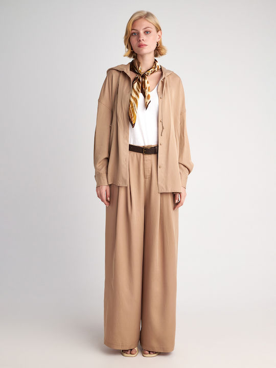 Pant Women's Fabric Trousers Light Beige