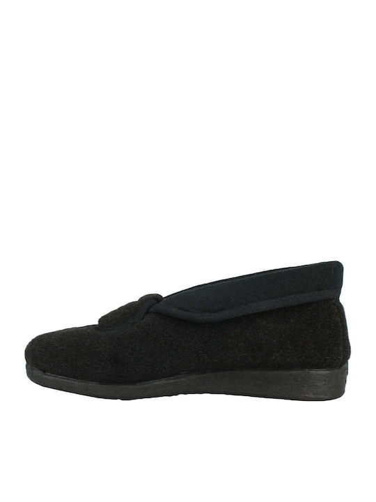 Winter Women's Slippers with Fur Black
