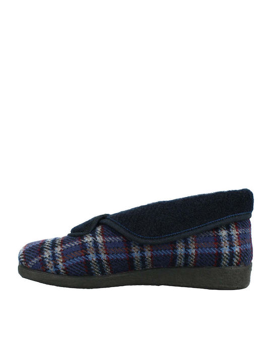 Winter Women's Slippers with Fur Blue