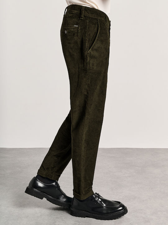 Culton Trousers in Tapered Line Olive
