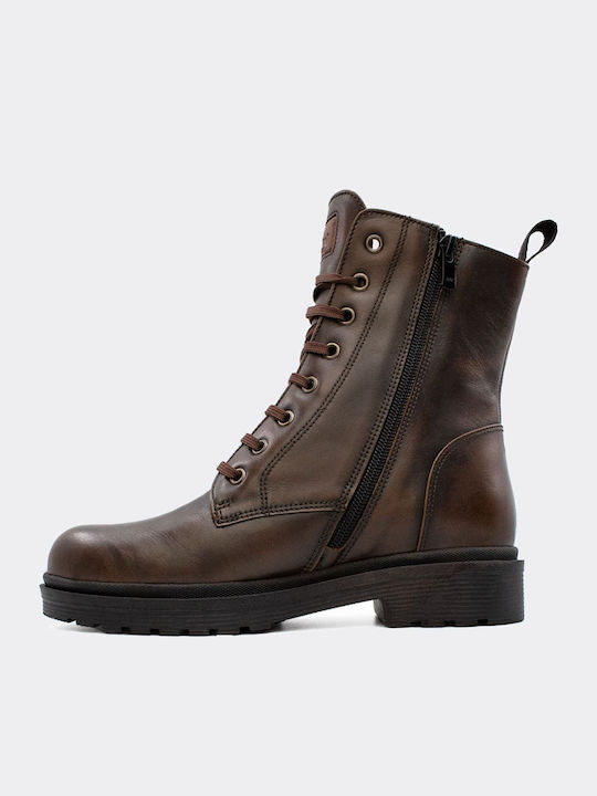 Leder Stiefeletten Damen Braun