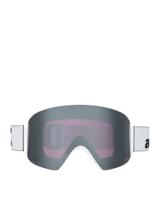 Anon Μάσκα Σκι & Snowboard Ενηλίκων Λευκή με Φακό σε Μωβ Χρώμα