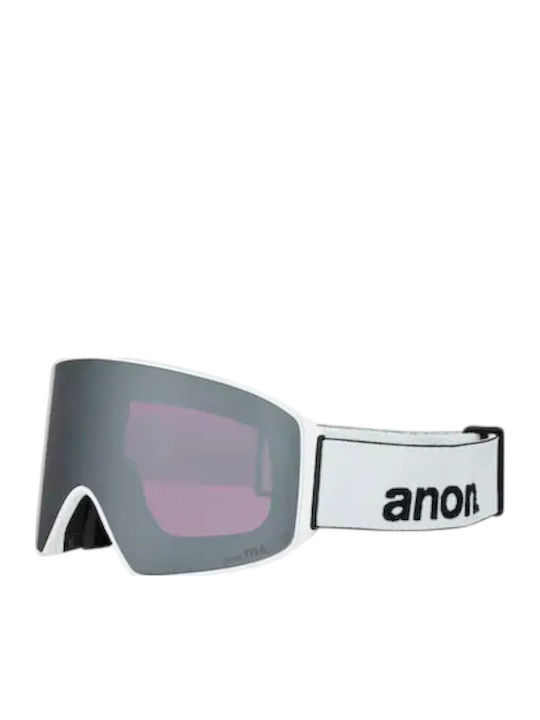 Anon Μάσκα Σκι & Snowboard Ενηλίκων Λευκή με Φακό σε Μωβ Χρώμα