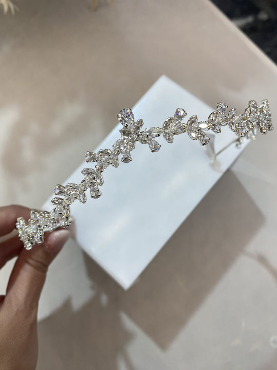 Lilac Beautiful Bridal Tiara Platinum Plated Genuine Zircon Of Exceptional Clarity