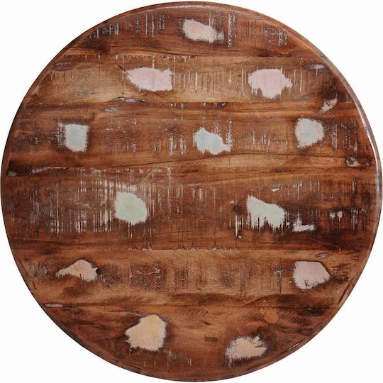 Masă Laterală Rotundă Din Lemn Multicolor 2 Buc M50xL50xÎ40cm